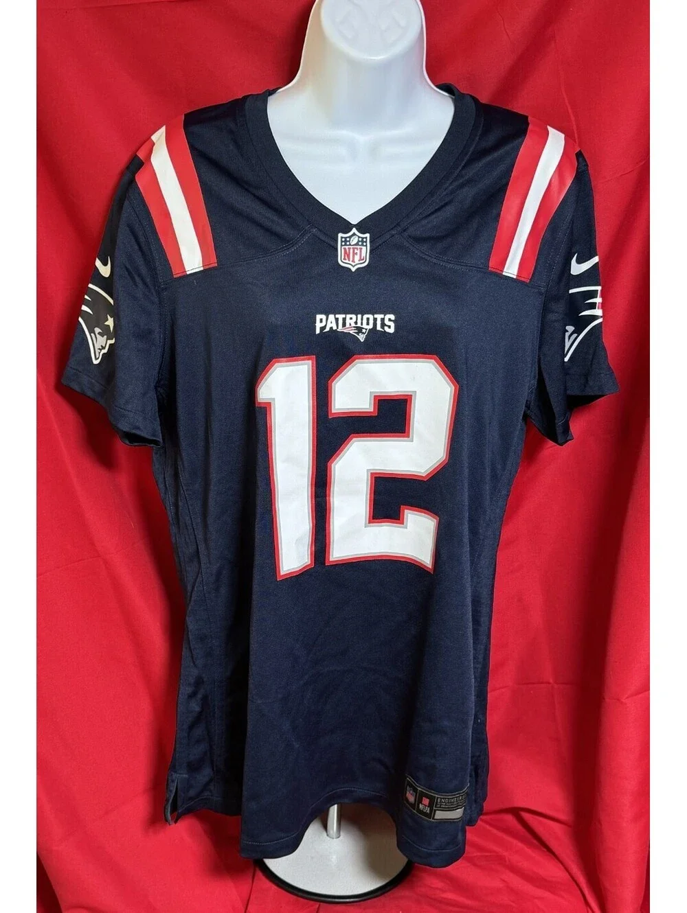 Nike Tom Brady New England Patriots Blue #12 Jersey Womens XL NEW